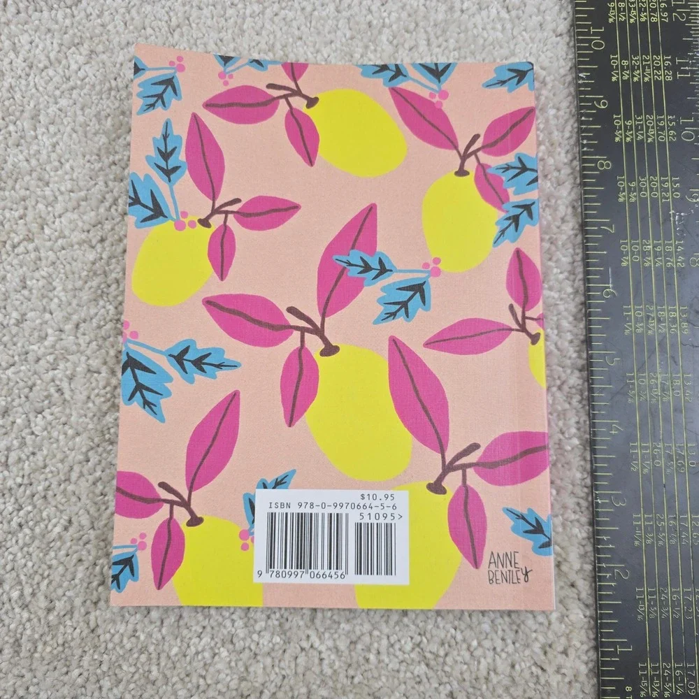 Anne Bentley Notebook Pink Lemon Citrus Pattern Artistic Softcover Journal